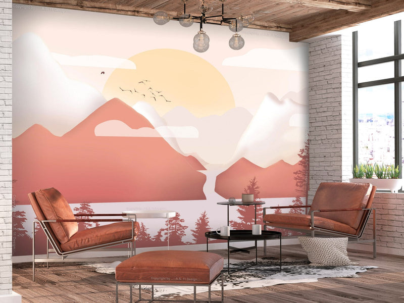 Wall Murals - Sunset behind the mountains, 142305 G-ART