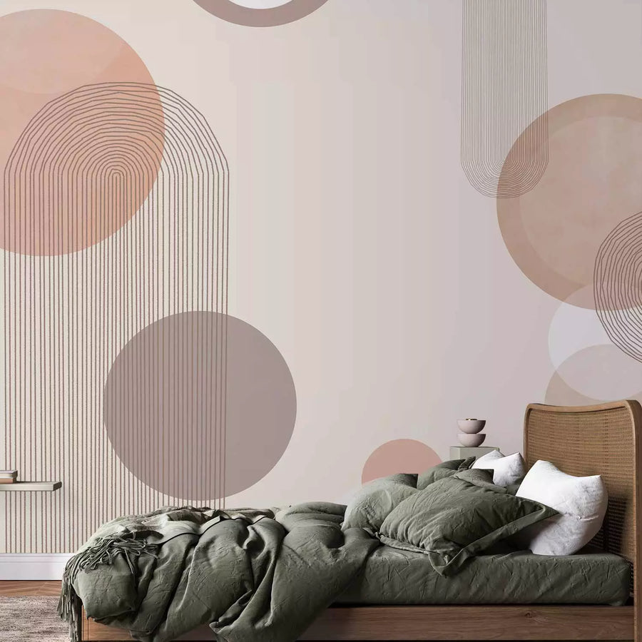 Fototapetes guļamistabai scandiboho stilā bēša krāsā - 136510 G-ART