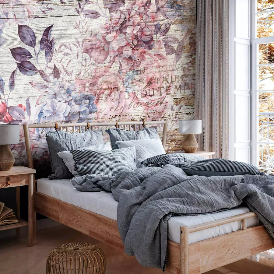 Fototapetes - Skaista kompozīcija ar ziediem vintāžās stilā - rozā G-ART