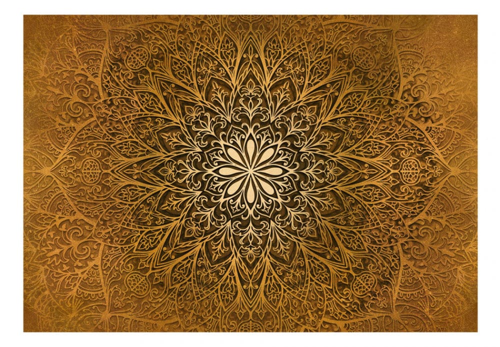 Fototapetes ar mandala rakstu zeltā krāsā G-ART