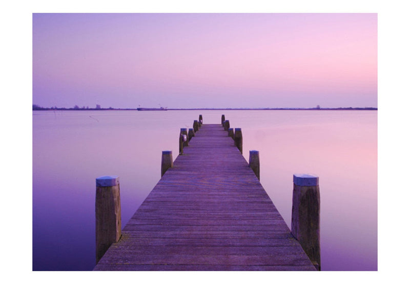 Valokuvatapetti - Silta järven rannalla violetissa auringonlaskussa, 60252 G-ART