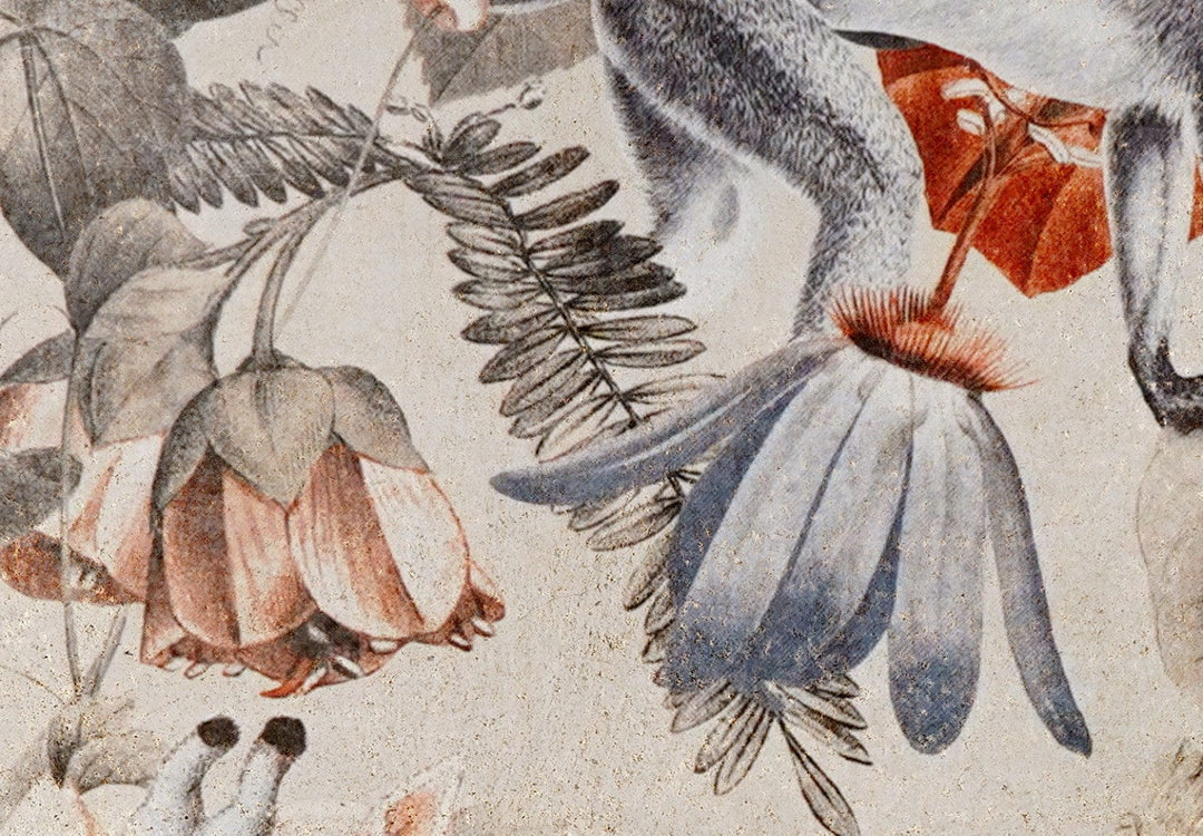 Fototapetes tropiskā stilā - pelēkos un bēšos toņos - 143075 G-ART