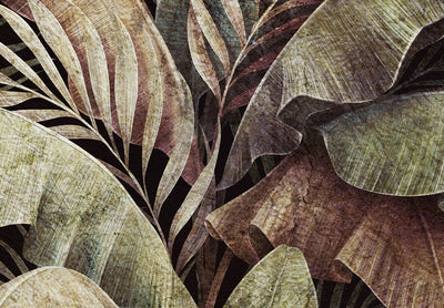 Wall Murals - Tropical leaves in bronze and green, 138602 G-ART