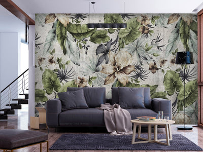 Wall Murals Tropical - Urban Jungle in Vintage Style, 143076 G-ART