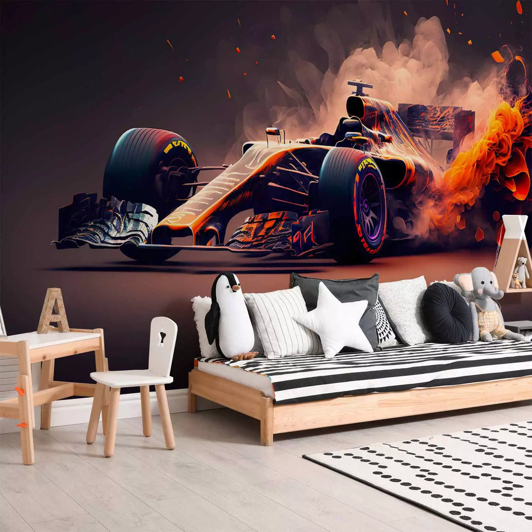 Fototapetes jaunietim - Ugunīga Formula 1 datorspēles stilā G-ART