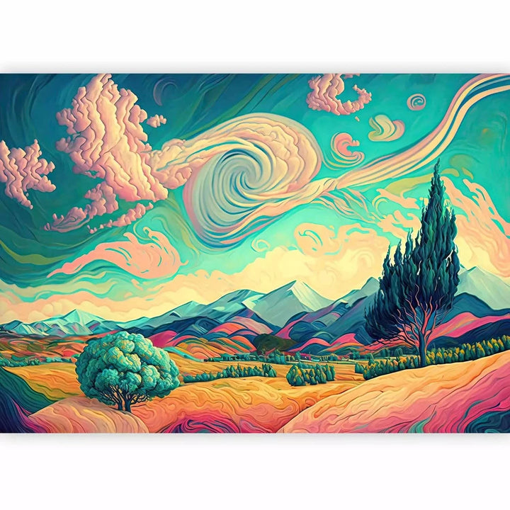 Fototapetes - Van Goga darbu iedvesmota krāsaina ainava - 151027 G-ART
