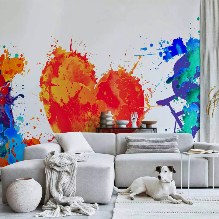 Fototapetes jauniešu istabai - Velosipēdists un sirds, 150975 G-ART