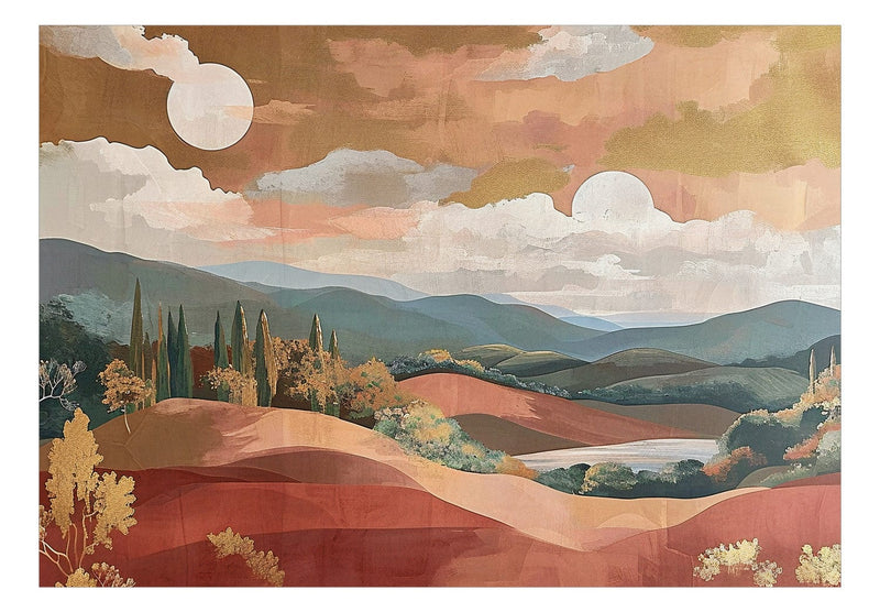 Fototapetes - Vidusjūras ainava - kompozīcija terakotas krāsās, 159460 G-ART