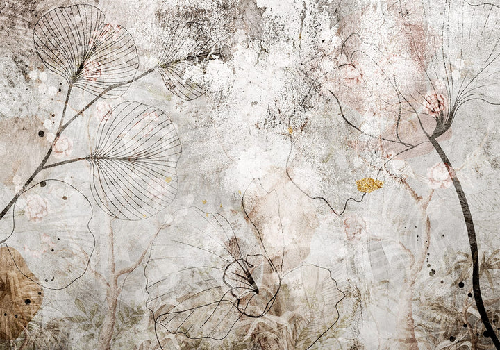 Fototapetes - Vintage Botāniskā Elegance, 148591, taupe toņos G-ART