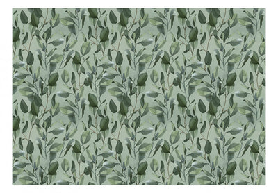 Wall Murals - Green leaves on green background, 137294 G-ART