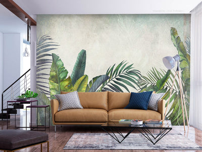 Wall Murals in shades of green with tropical leaves - Wild Wall, 142994 G-ART