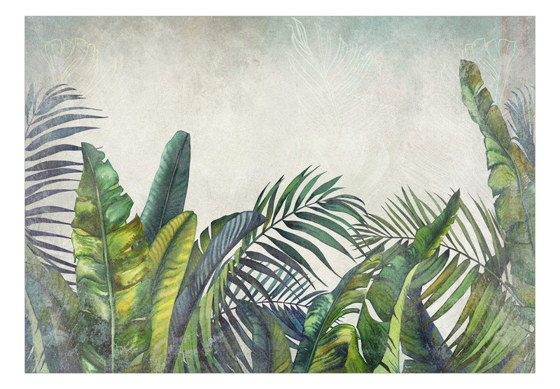 Wall Murals in shades of green with tropical leaves - Wild Wall, 142994 G-ART
