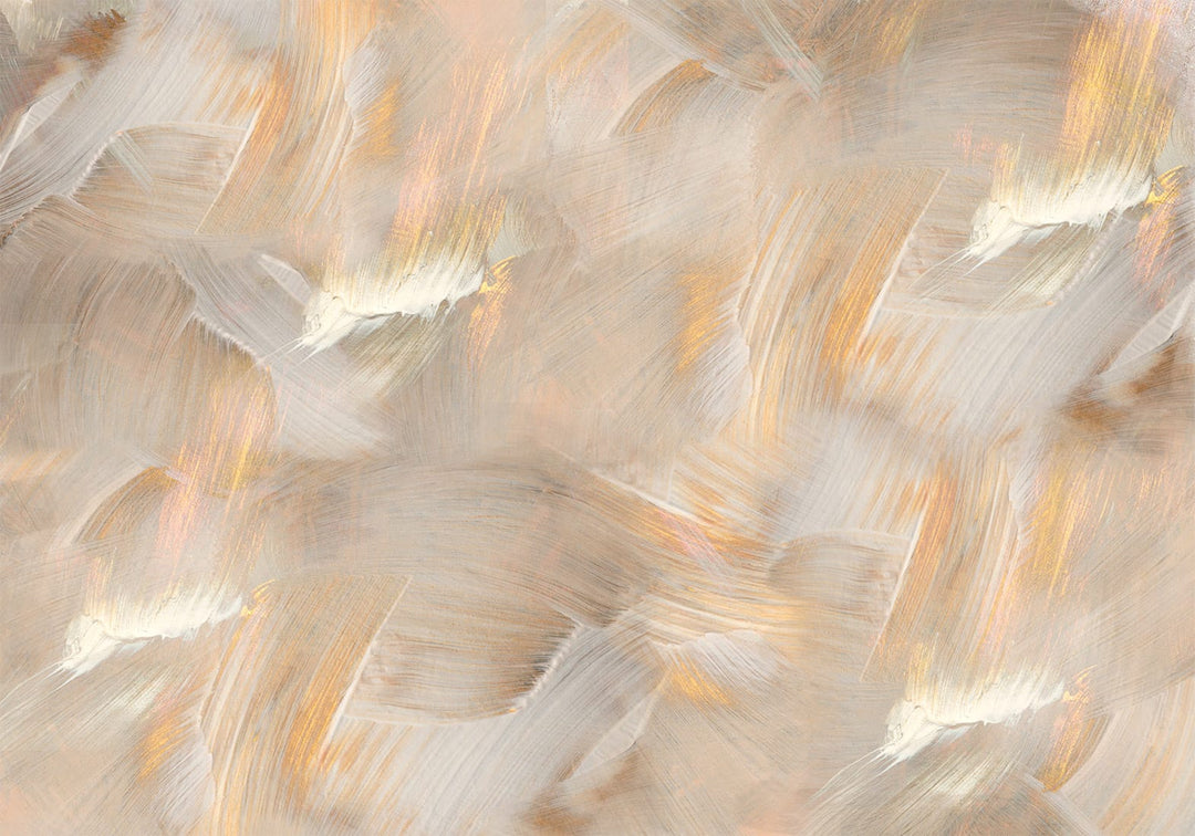 Абстрактные фотообои с динамичными, широкими мазками кисти в бежевых тонах Tapetenshop.lv