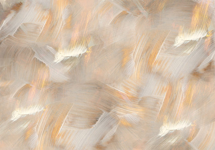 Абстрактные фотообои с динамичными, широкими мазками кисти в бежевых тонах Tapetenshop.lv
