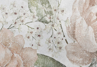 Valokuvatapetti - Kukkia pastellivihreällä taustalla, 142703 G-ART