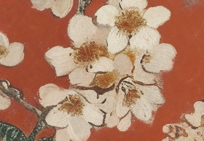 Fototapetes - Ziedi uz zariņiem - kompozīcija terakotas krāsās, 159455 G-ART