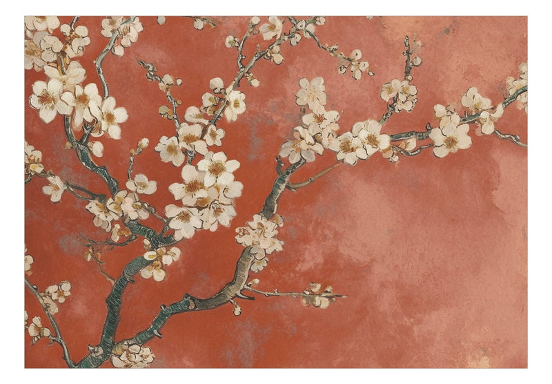 Fototapetes - Ziedi uz zariņiem - kompozīcija terakotas krāsās, 159455 G-ART