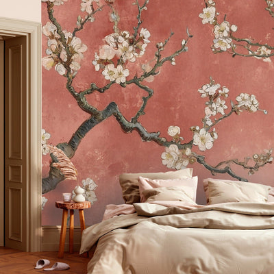 Wall Murals - Flowering tree - composition in terracotta, 159454 G-ART