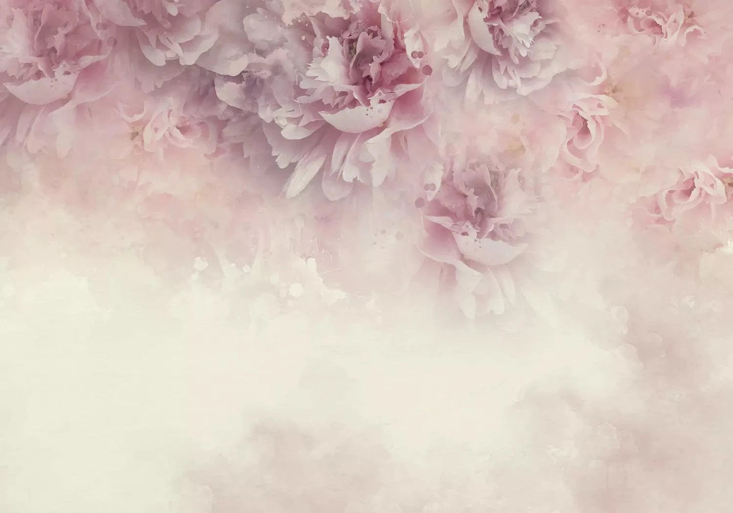 Fototapetes - Ziedu etīde - abstrakts ziedu motīvs ar rozā ziediem G-ART