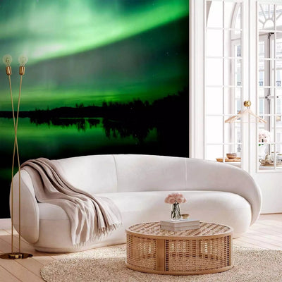 Valokuvatapetti - Northern Lights (vihreän sävyissä) - hajuton tapettiG-ART
