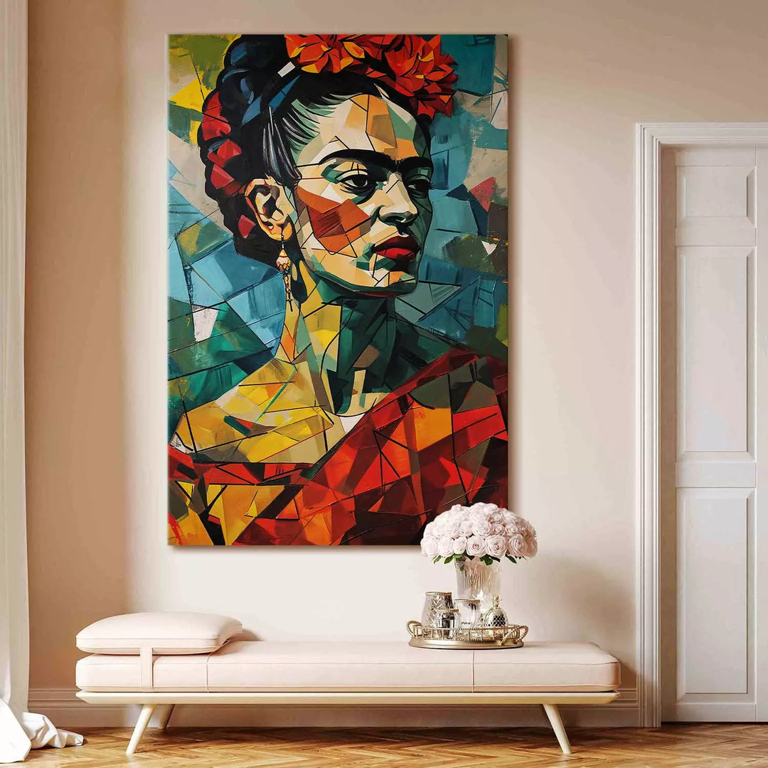 Frida Kalo - ģeometrisks portrets kubisma stilā, 152238, lielformāta ART XL