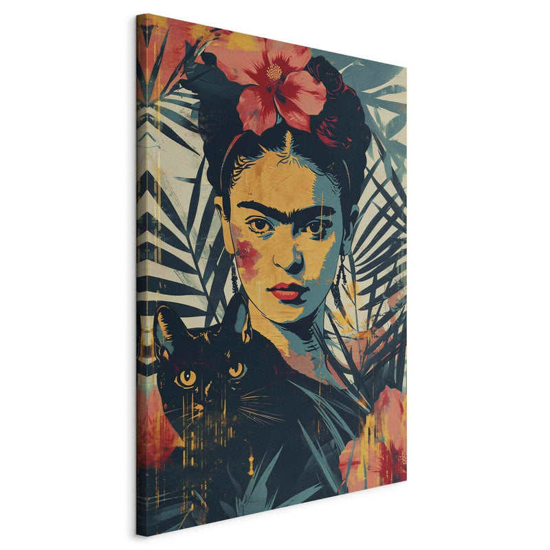 Frida Kalo - mākslinieces portrets, iedvesmots no risogrāfa tehnikas, 152214, XXL izmērs Tapetenshop.lv