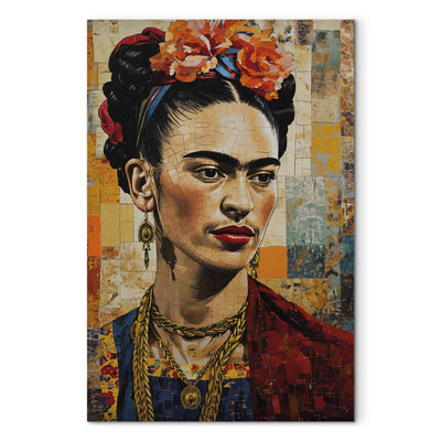 Frida Kalo - Portrets uz mozaīkas fona, Klimta stilā, 152207, XXL izmērs Tapetenshop.lv