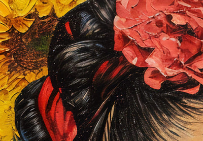 Frida Kalo uz saulespuķes fona Van Goga stilā, 152213, XXL izmērs Tapetenshop.lv