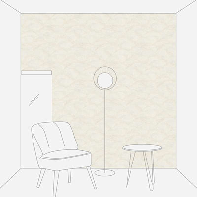 Light Non-woven wallpaper with a subtle wave pattern,1373617 AS Creation