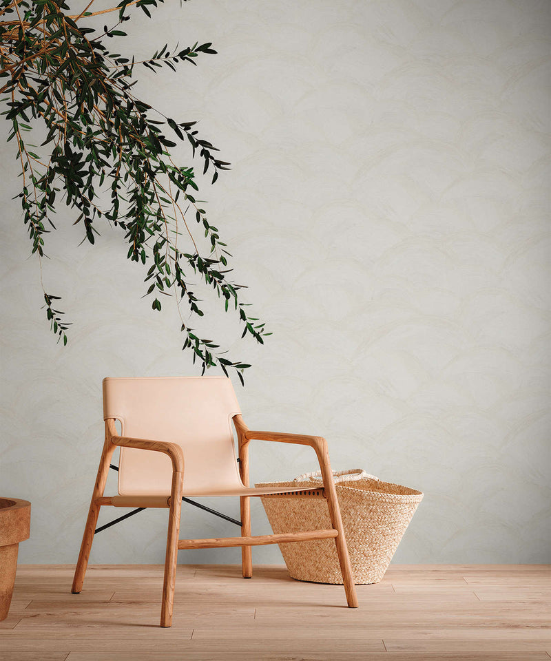 Light Non-woven wallpaper with a subtle wave pattern,1373617 AS Creation