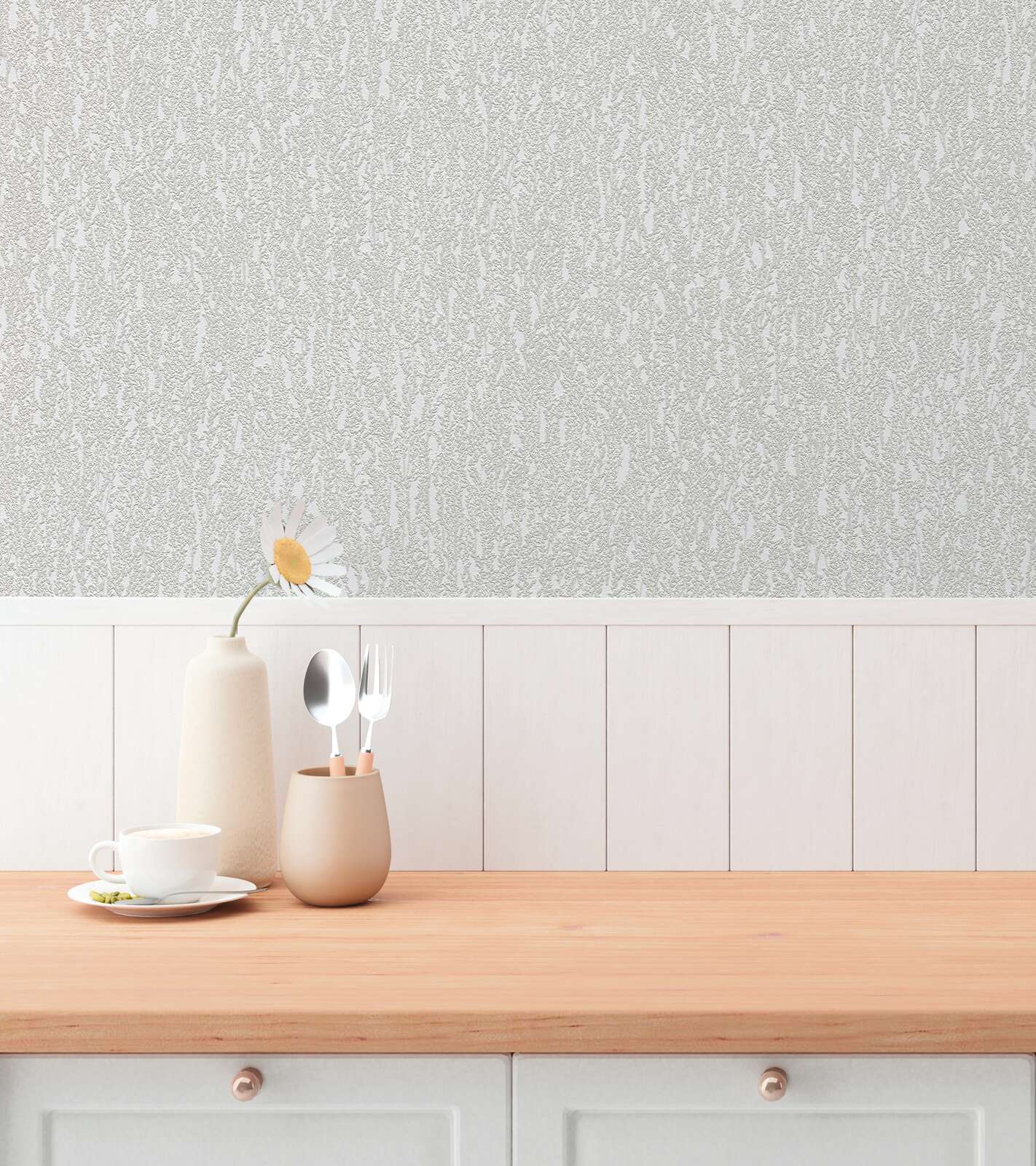 Light grey textured wallpaper for a modern and bright living room. SKU: 3010652, AS Creation.