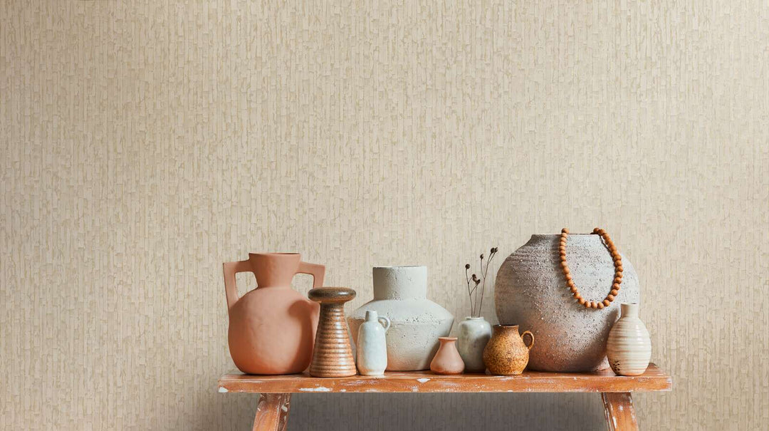 Gaišas, stilīgas tapetes ar smalku faktūru – krēmkrāsa, taupe, zelta - 786661 AS Creation