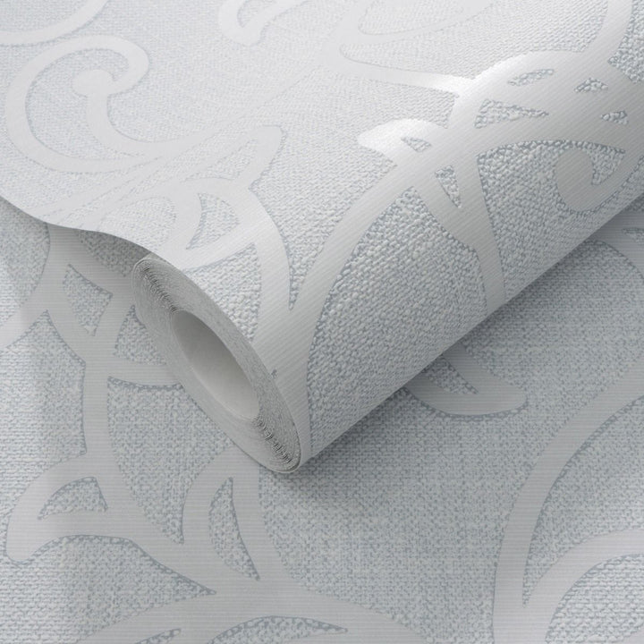 Light textured wallpaper with a classic vine pattern and combined sheen, 3774266