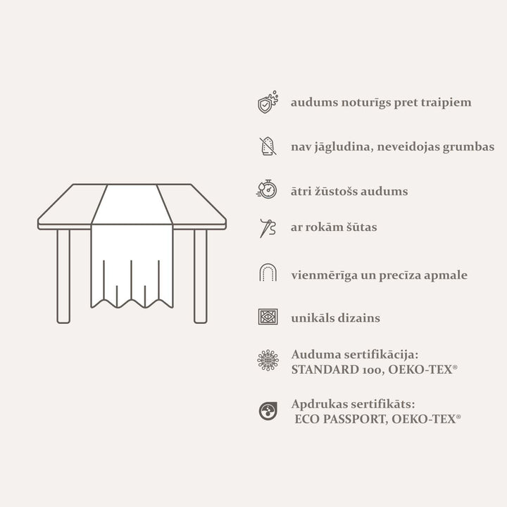 Galda celiņš - Kompozīcija ar fikusa lapām zeltā un zaļā krāsā G-ART