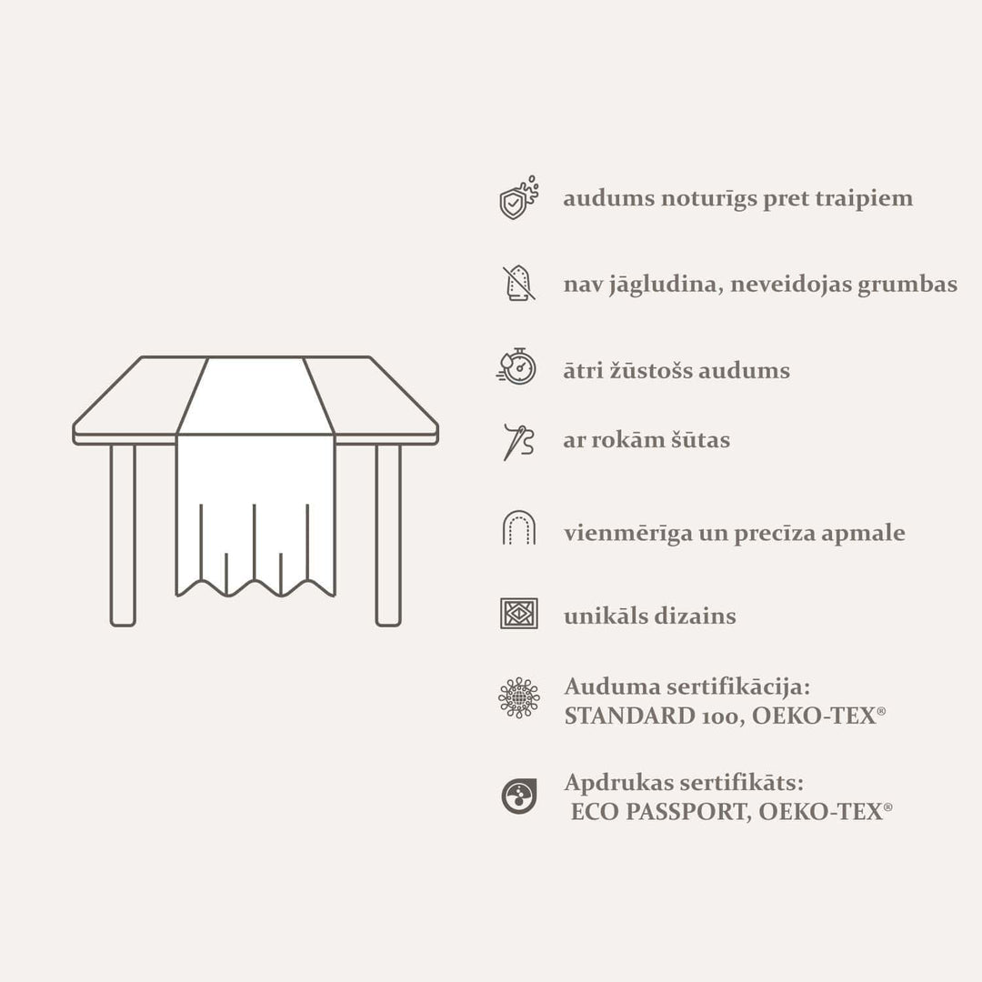 Galda celiņš - Raksts ar tropiskiem ziediem un lapām G-ART