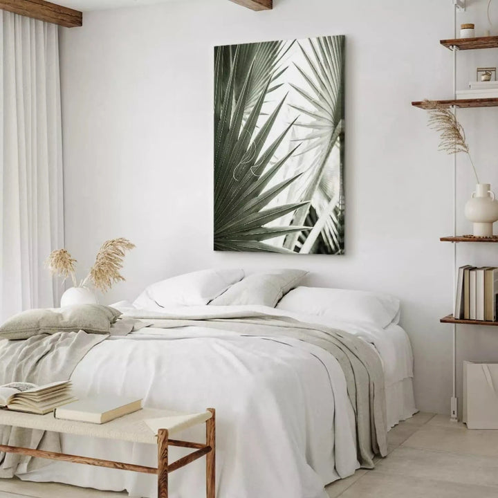 Glezna ar tropisku rakstu, Scandi Boho stilā (1 daļa), vertikāla, 135287  G-ART