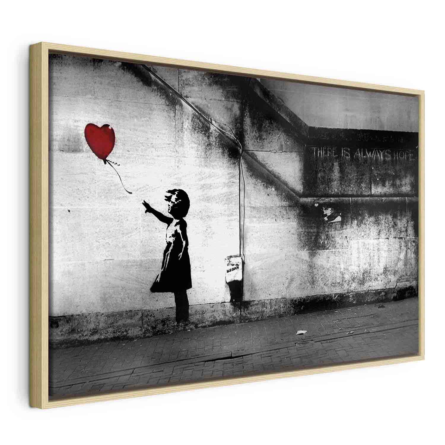 Glezna koka rāmī ar grafiti - Cerība (Banksy) G ART