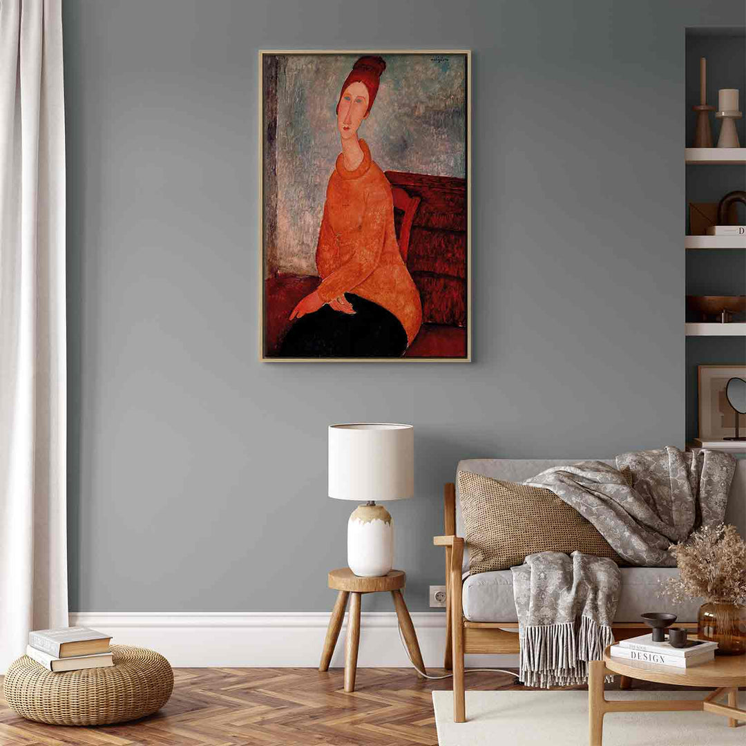 Glezna koka rāmī - portrets - Jeanne Hebuterne džemperī G ART