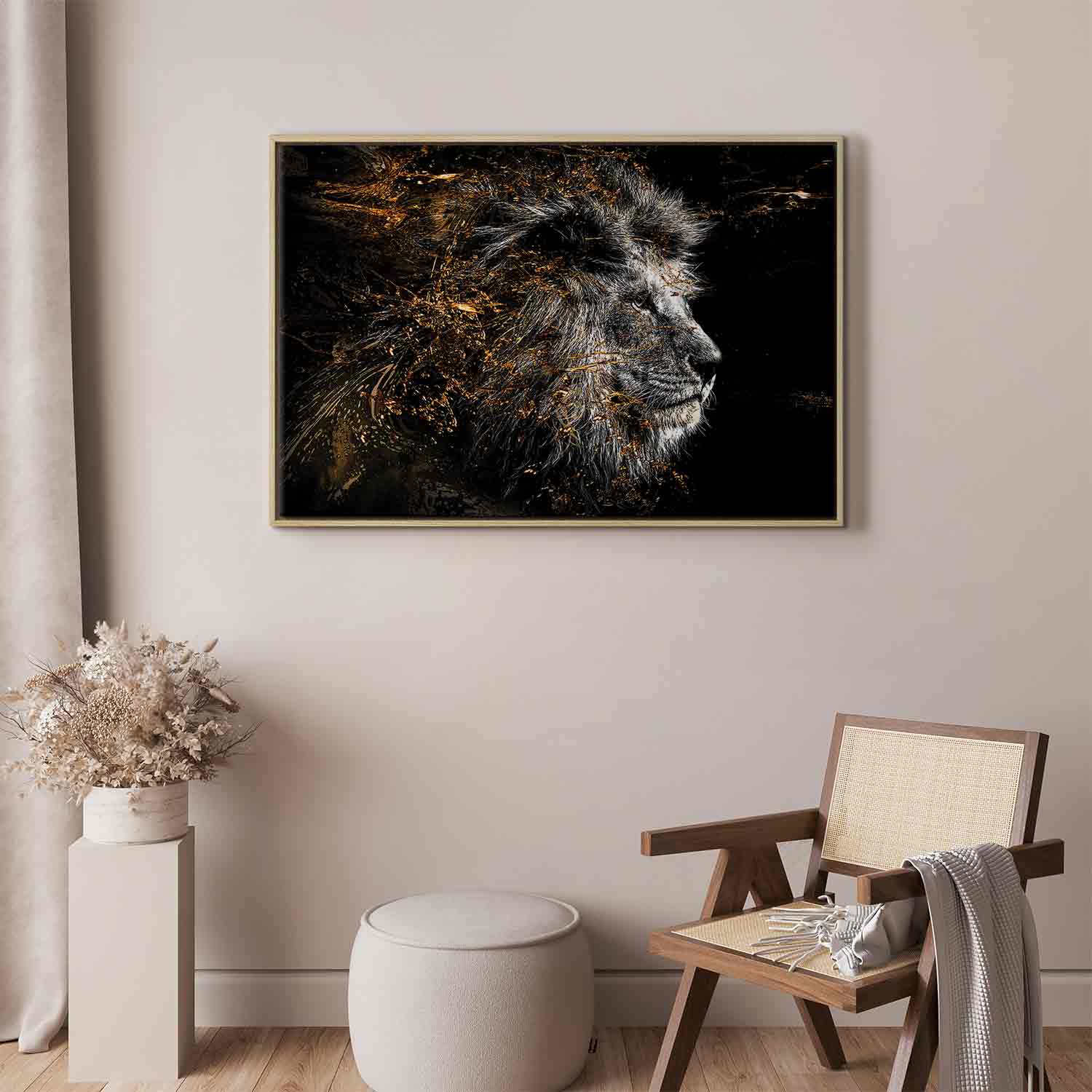 Glezna koka rāmī modernai viesistabai - Saules karalis G ART