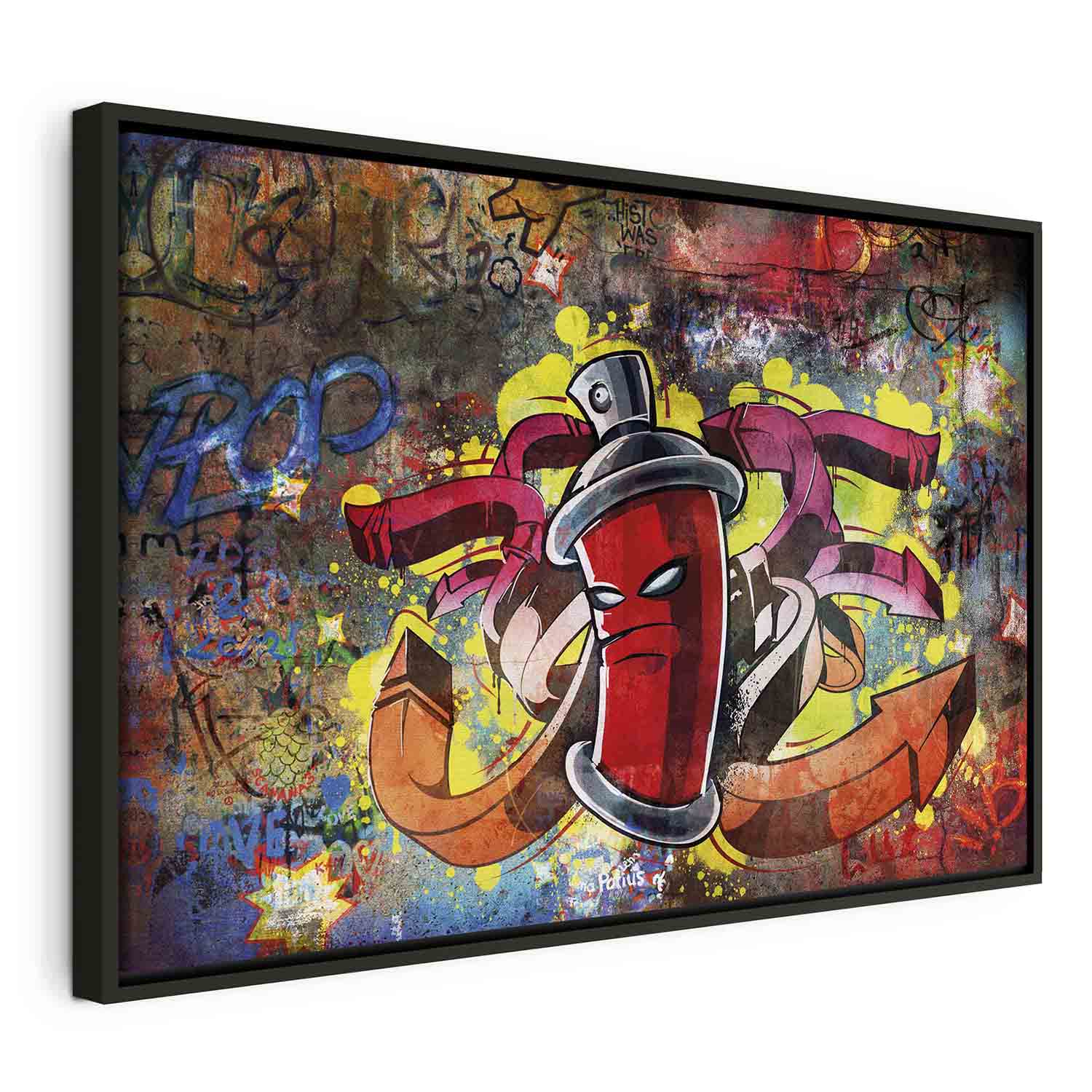 Glezna melnā koka rāmī - Grafiti meistars - Pusaudža istabai G ART