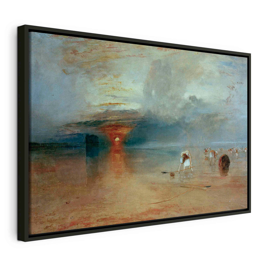 Glezna melnā koka rāmī - Kalē pludmale - reprodukcija G ART