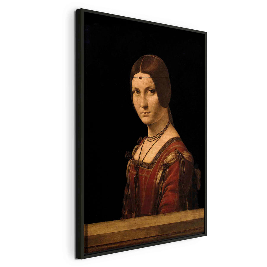 Glezna melnā koka rāmī - Leonardo da Vinči reprodukcija G ART