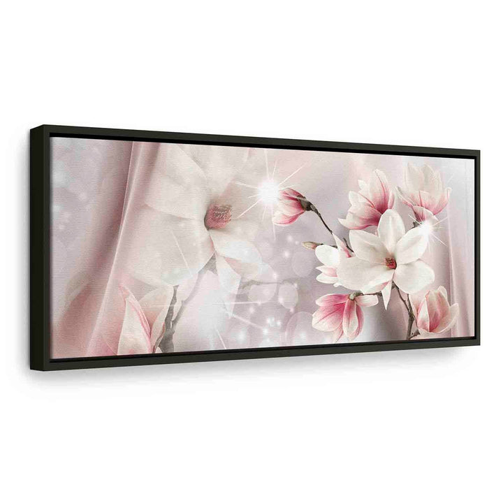Glezna melnā koka rāmī - Magnolijas atspulgs, 120x40 cm G ART