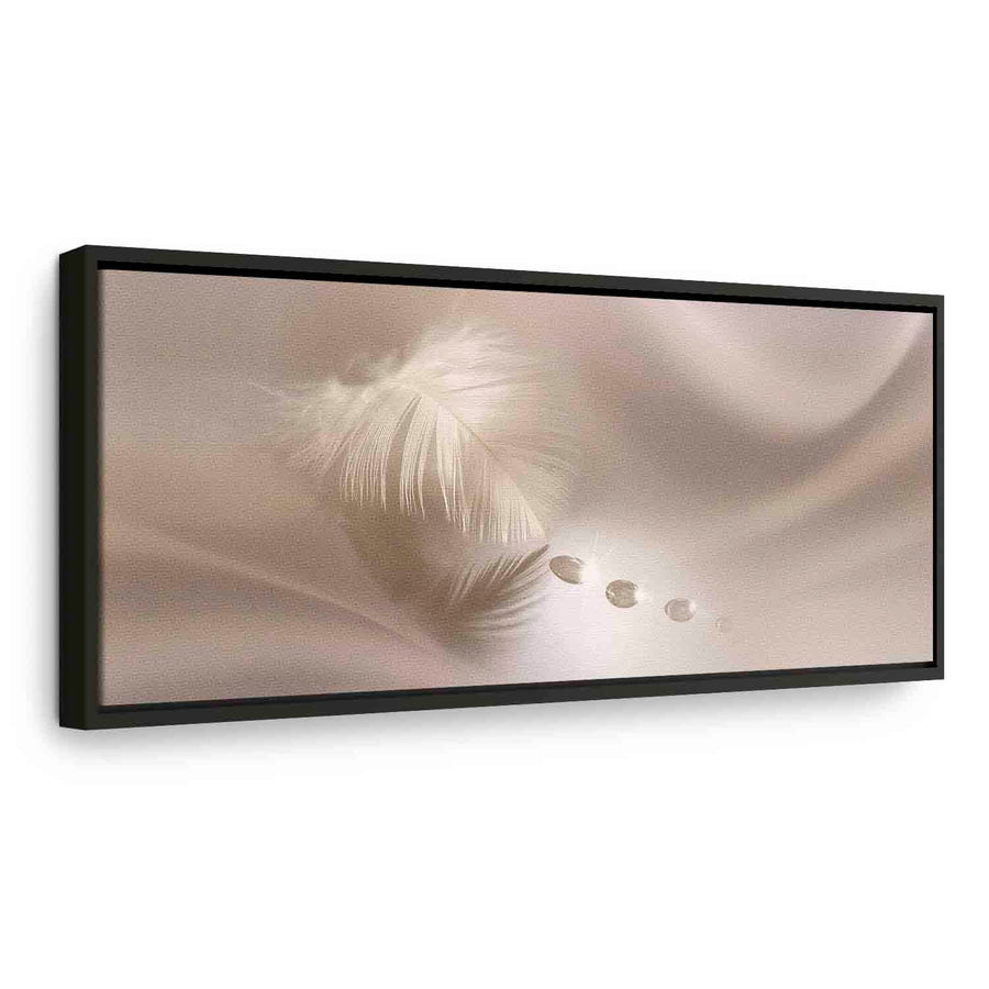 Glezna melnā koka rāmī - Maiga spalviņa, 90x30 cm G ART
