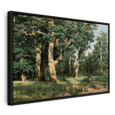 Glezna melnā koka rāmī - Ozolu mežs G ART
