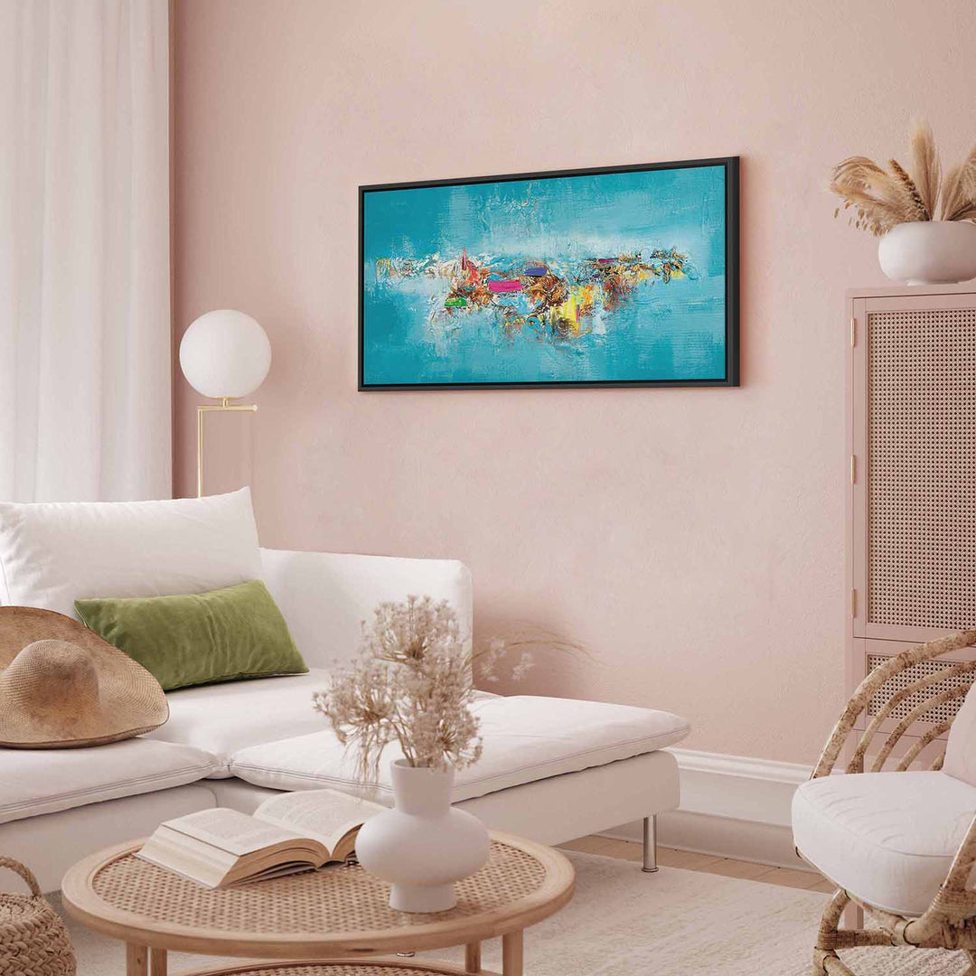 Glezna melnā koka rāmī - Paradīze, 100x50 cm G ART
