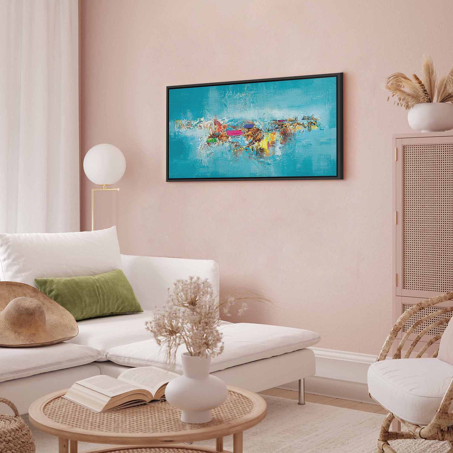 Glezna melnā koka rāmī - Paradīze, 100x50 cm G ART