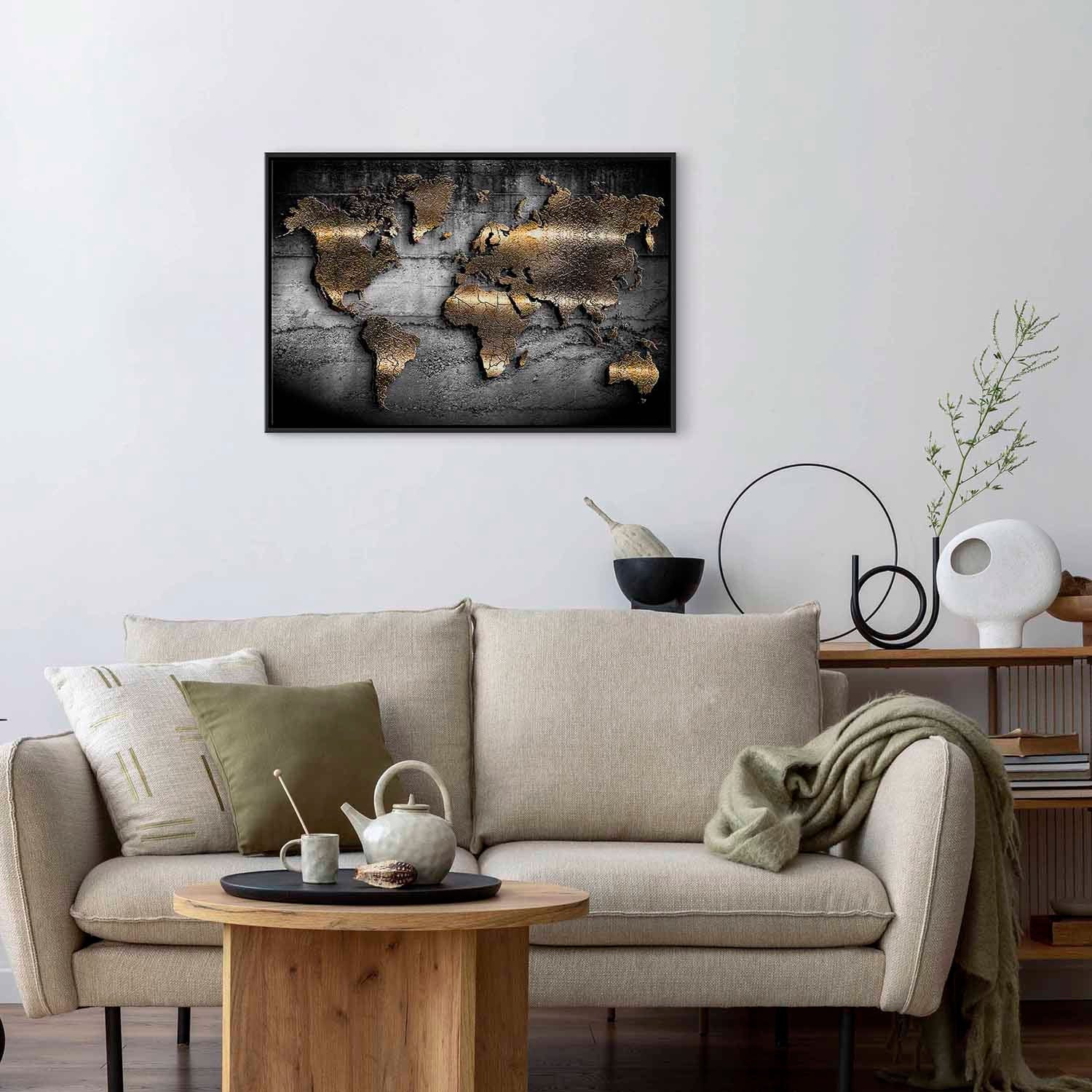 Glezna melnā koka rāmī - Pasaules dārgakmeņi, 90x60 cm G ART