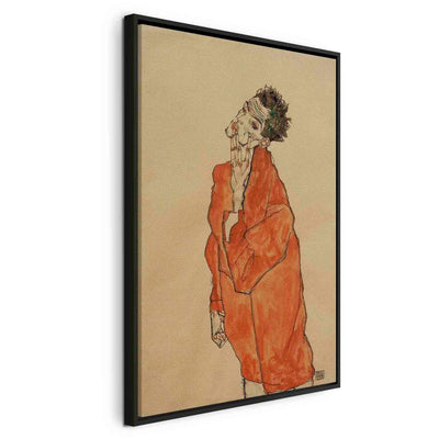 Glezna melnā koka rāmī - Pašportrets (Vīrietis oranžā žaketē) G ART