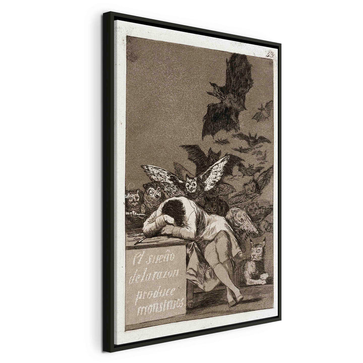 Glezna melnā koka rāmī - Saprāta miegs rada briesmoņus - Vintāžas G ART